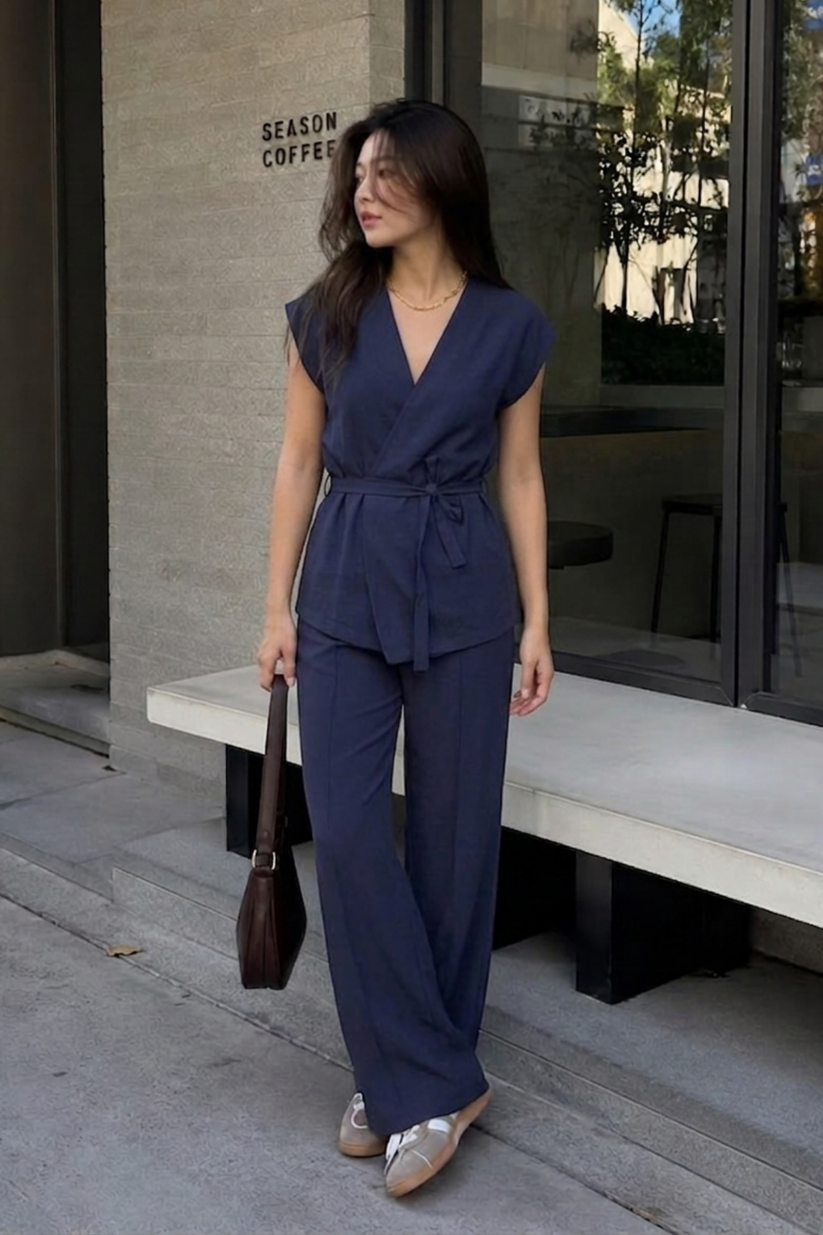 Lacivert Basic Yelek Pantolon Takım Sh241