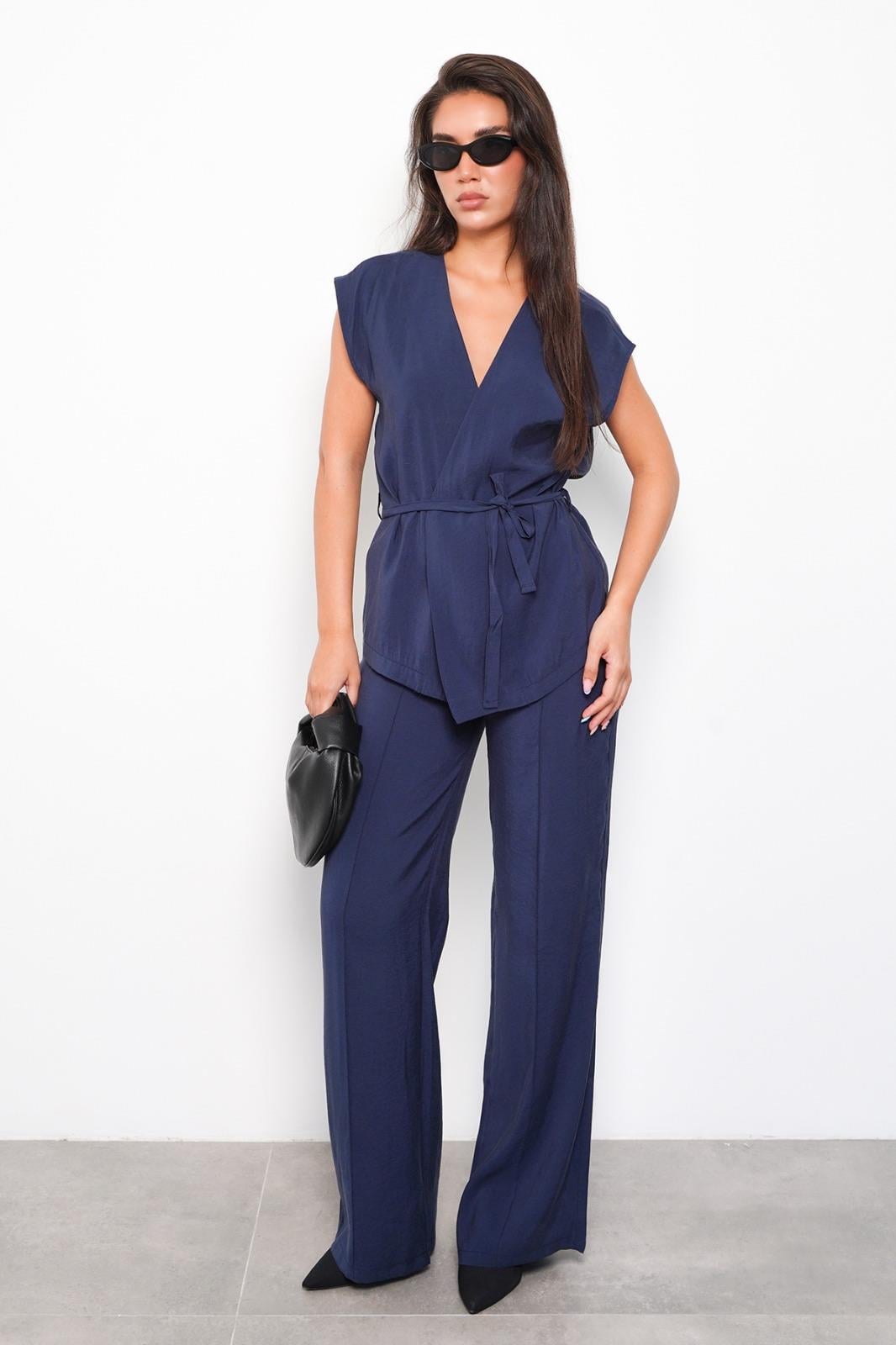 Lacivert Basic Yelek Pantolon Takım Sh241