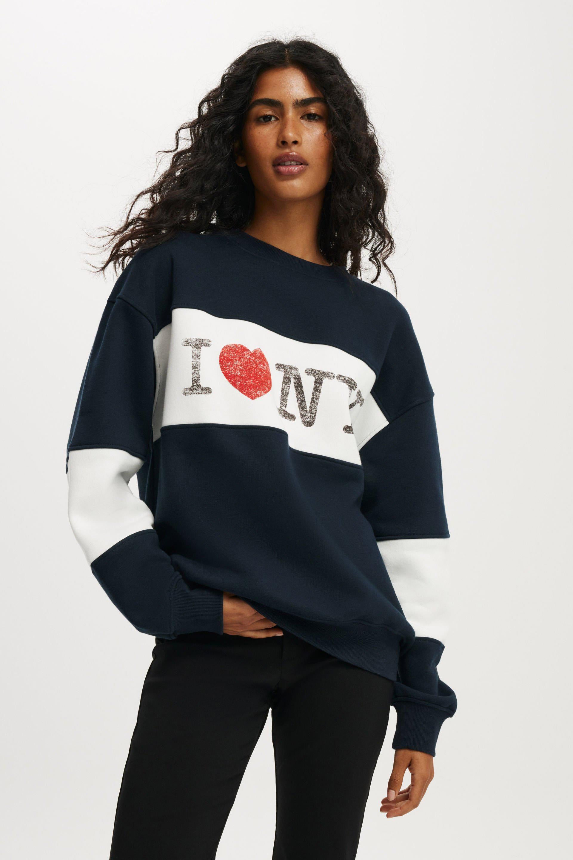 Lacivert Kadın Baskılı Sweatshirt SH289