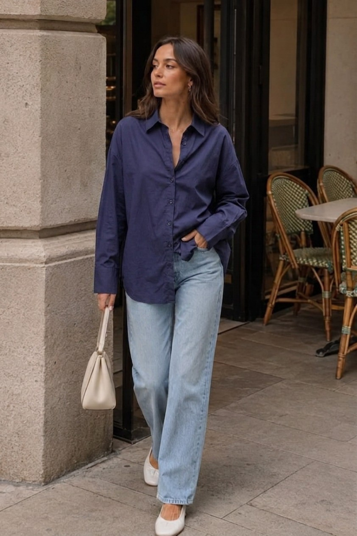 Mor Oversize Basic Kadın Gömlek SH268