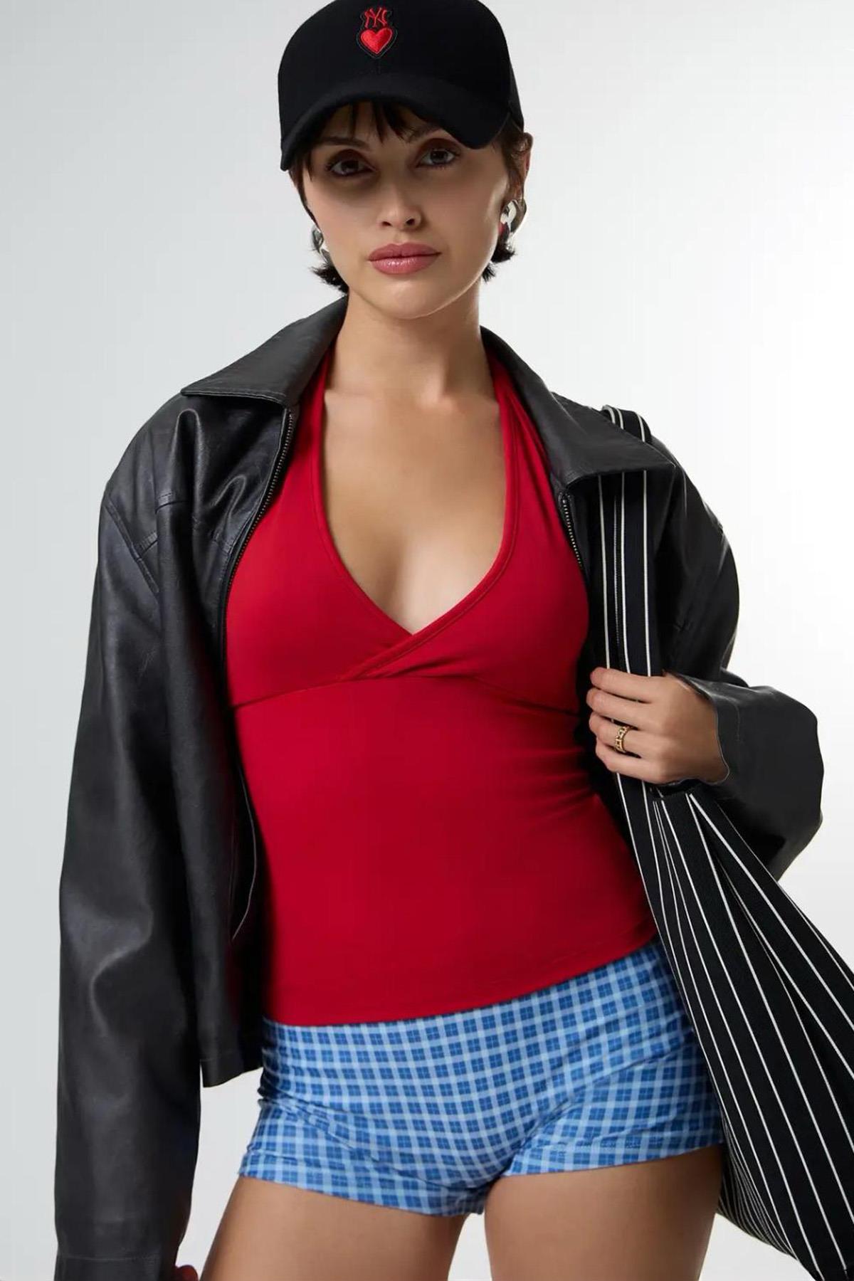 Seeh Kırmızı Boynu Bağlamalı Body Sh223