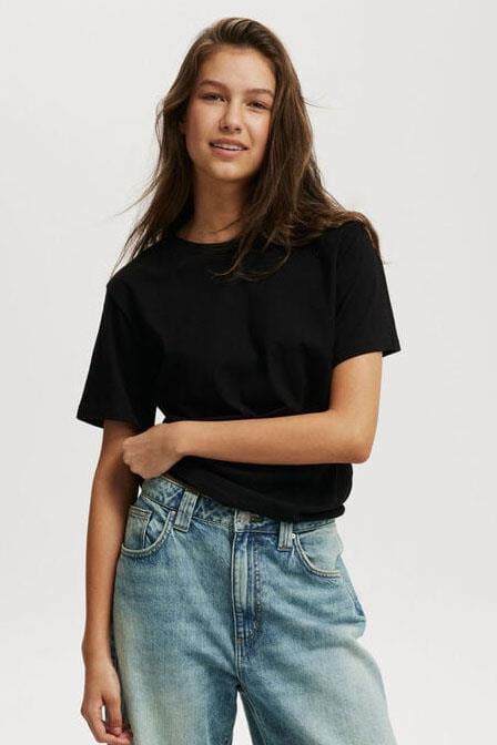 Siyah Basic Kısa Kollu Kadın T-Shirt SH280
