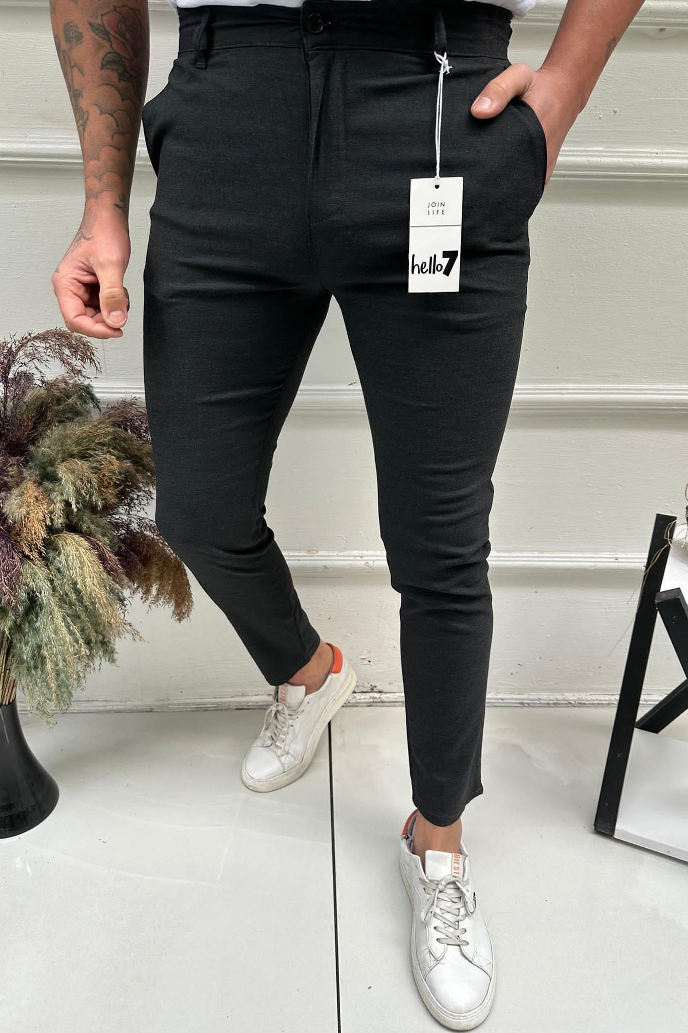 Erkek Antrasit Slim Fit Kumaş Pantolon