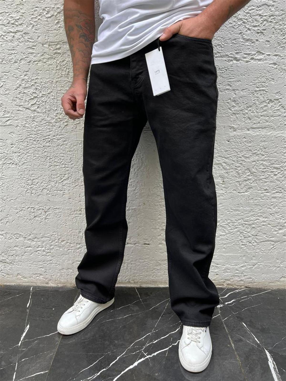 Erkek Siyah Baggy Denim Pantolon