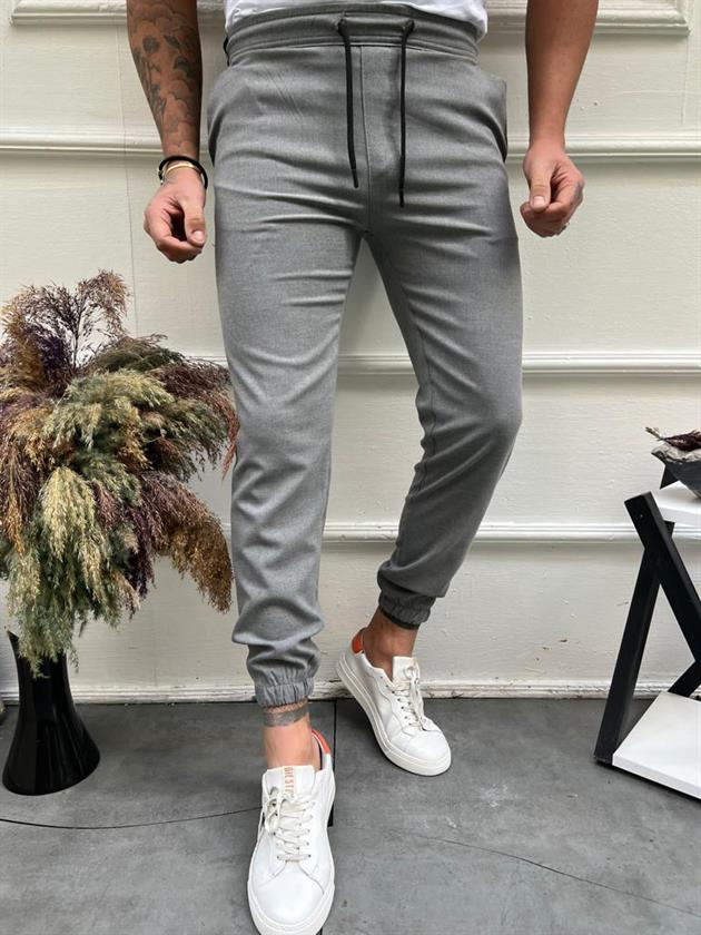 Erkek Füme Basic Relaxed Fit Jogger Pantolon