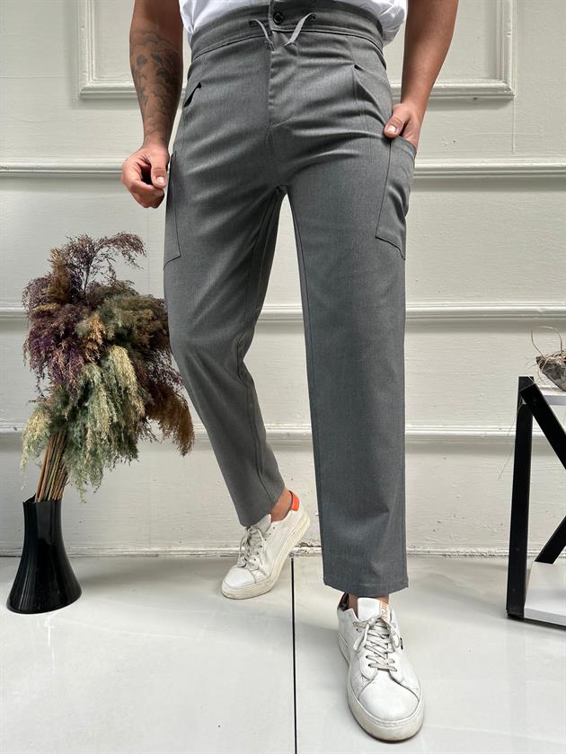 Erkek Füme Relaxed Fit Pantolon