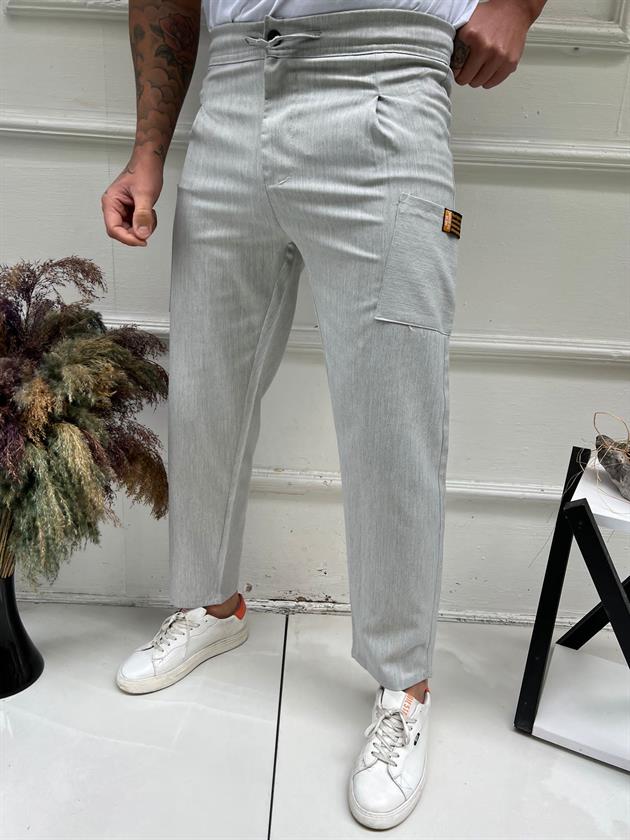 Erkek Gri Relaxed Fit Pantolon