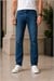 Erkek Mavi Regular Fit Taşlamalı Düz Paça Kot Pantolon