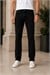 Erkek Siyah Regular Fit Düz Paça Kot Pantolon