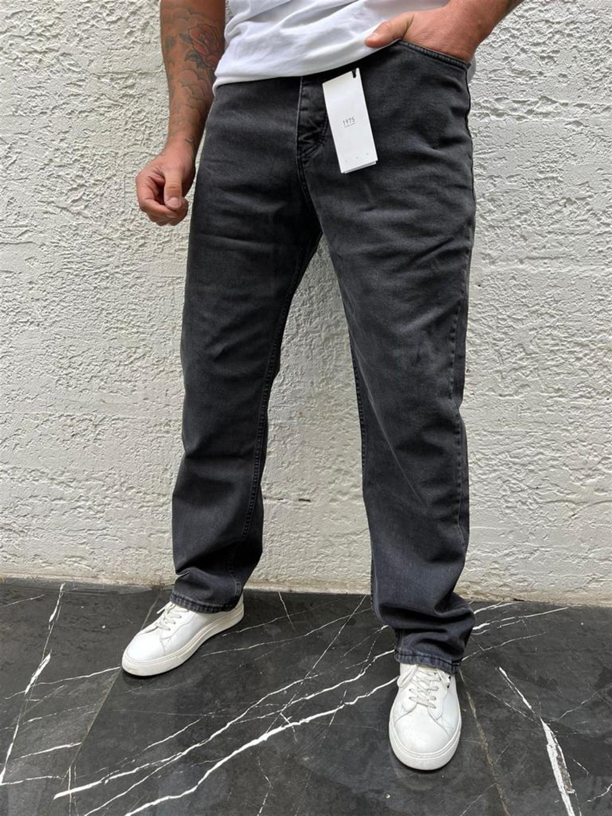 Erkek Antrasit Baggy Denim Pantolon