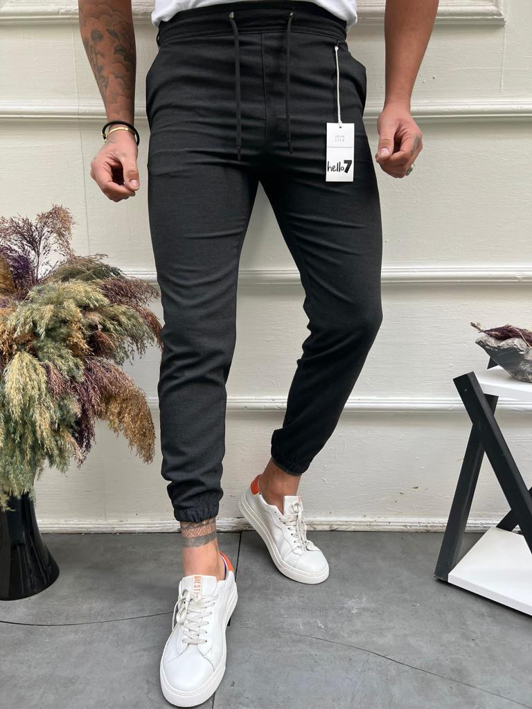 Erkek Antrasit Basic Relaxed Fit Jogger Pantolon