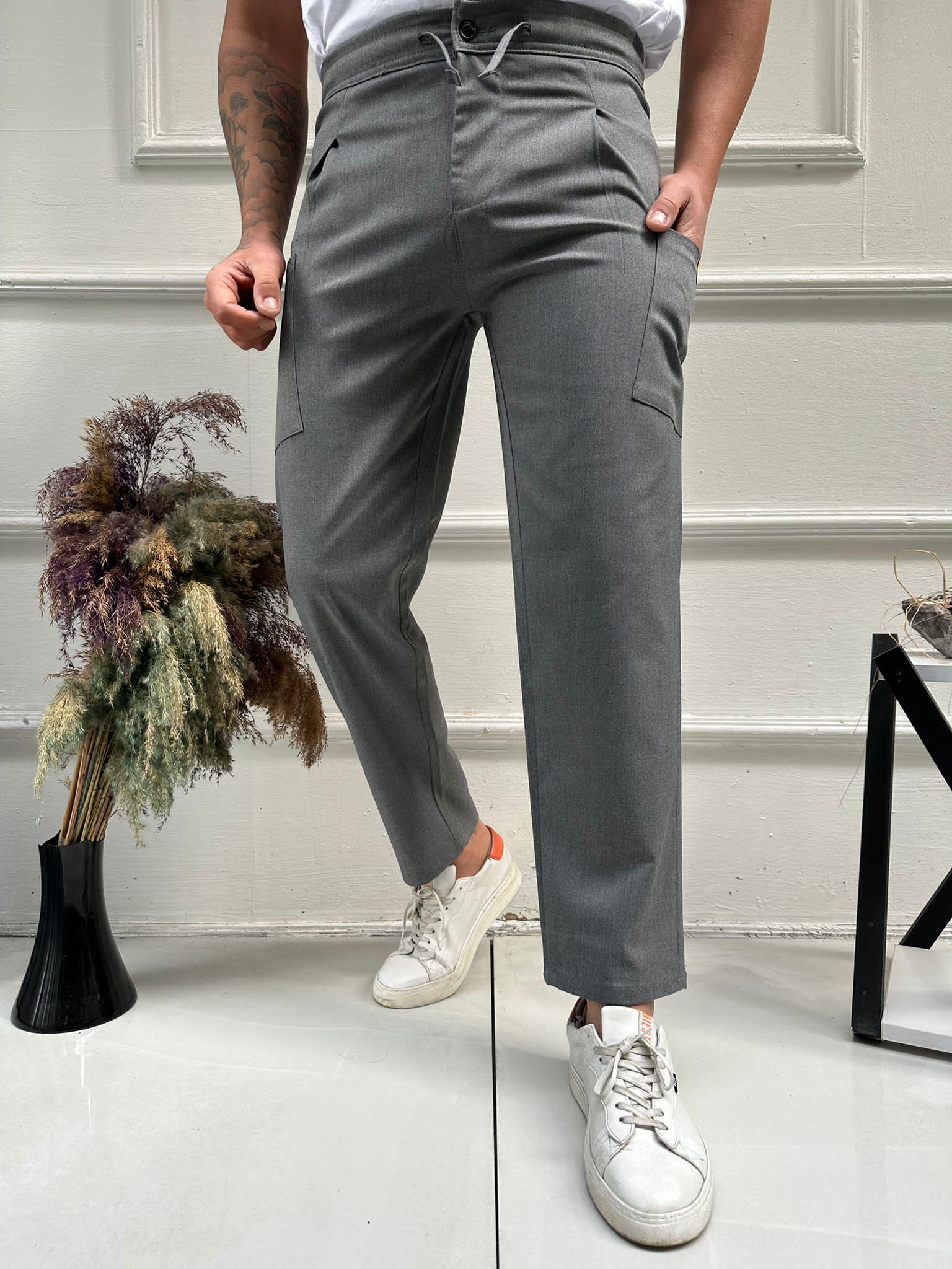 Erkek Füme Relaxed Fit Pantolon