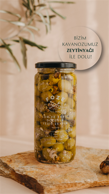 Foze Lor ve Ceviz Dolgulu Yeşil Zeytin