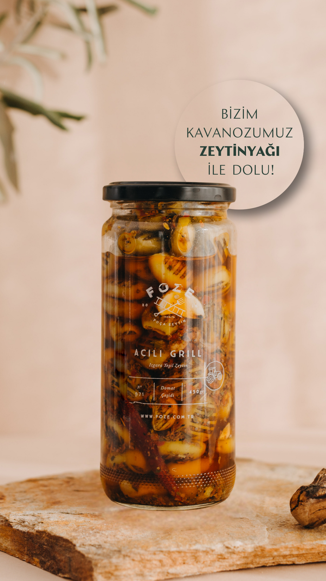 Foze Acılı Grill (Izgara) Yeşil Zeytin 450 gr