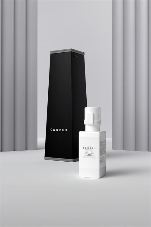 Auramax Pro 1200L Geniş Alan Koku Makinesi Siyah ve Dark Sapphire Auramax Koku Kartuşu 250 ML Seti