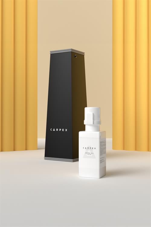 Auramax Pro 1200L Geniş Alan Koku Makinesi Siyah ve Cute Auramax Koku Kartuşu 250 ML Seti