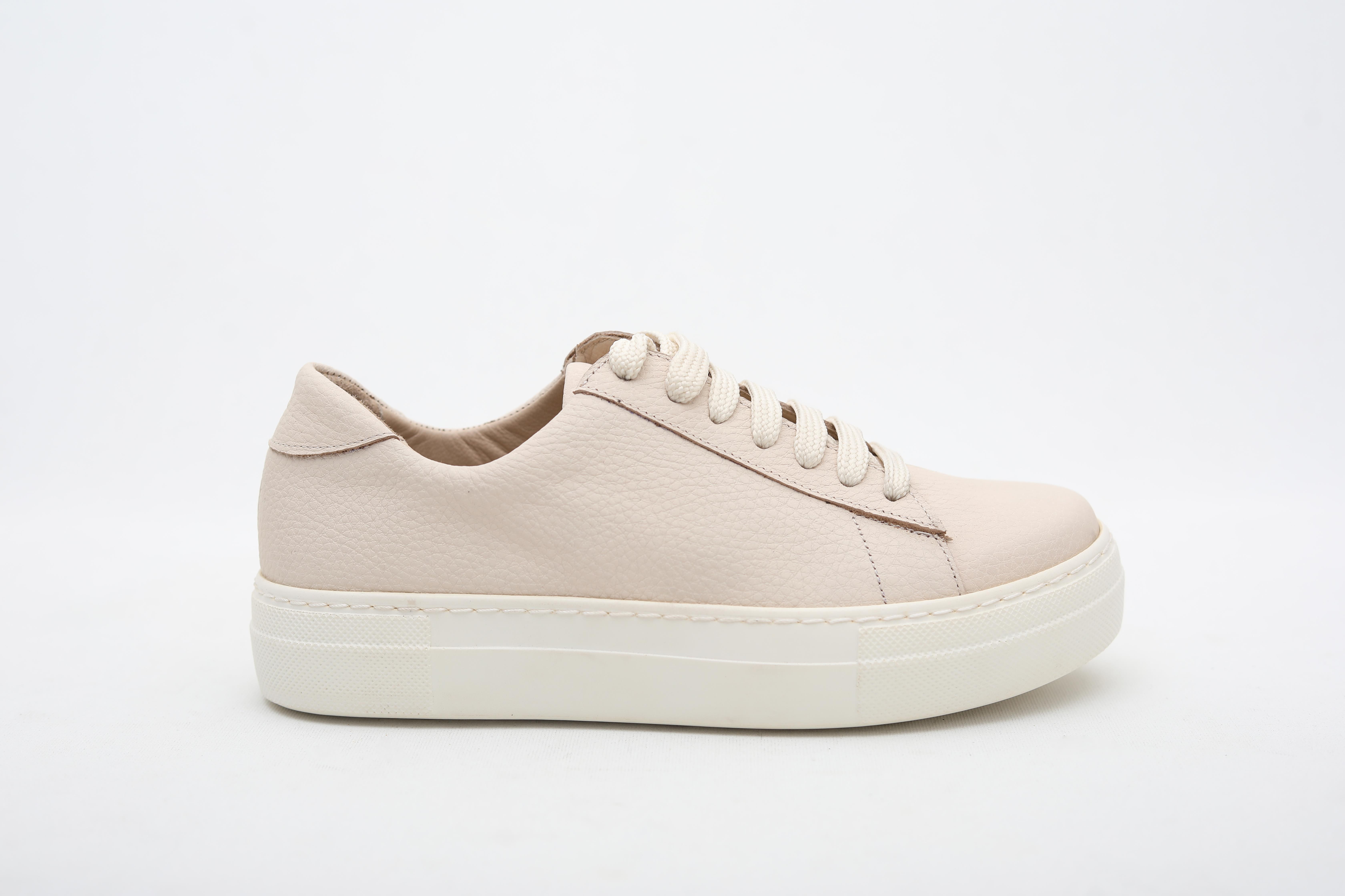 Deri Bej Kadın Sneaker