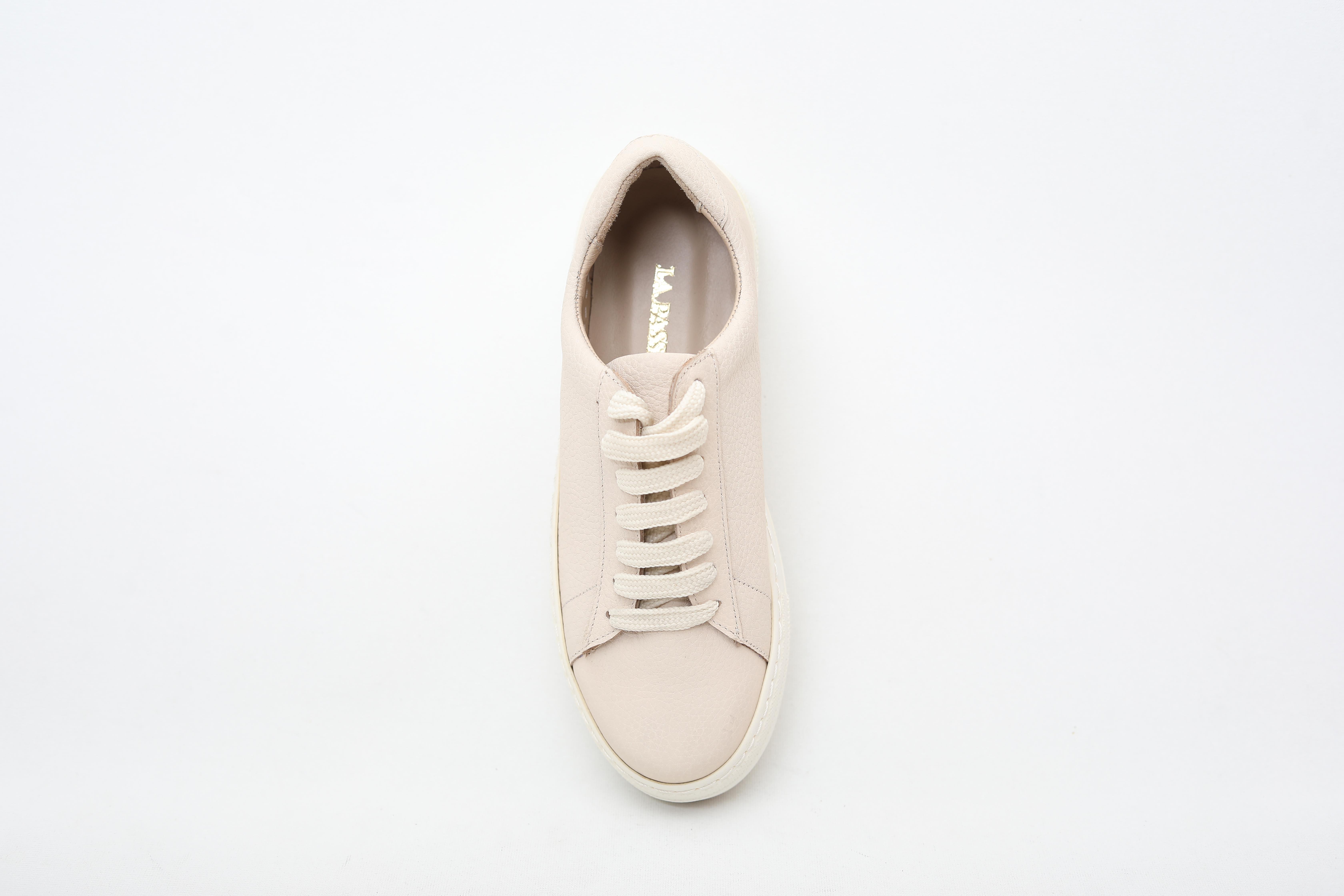 Deri Bej Kadın Sneaker