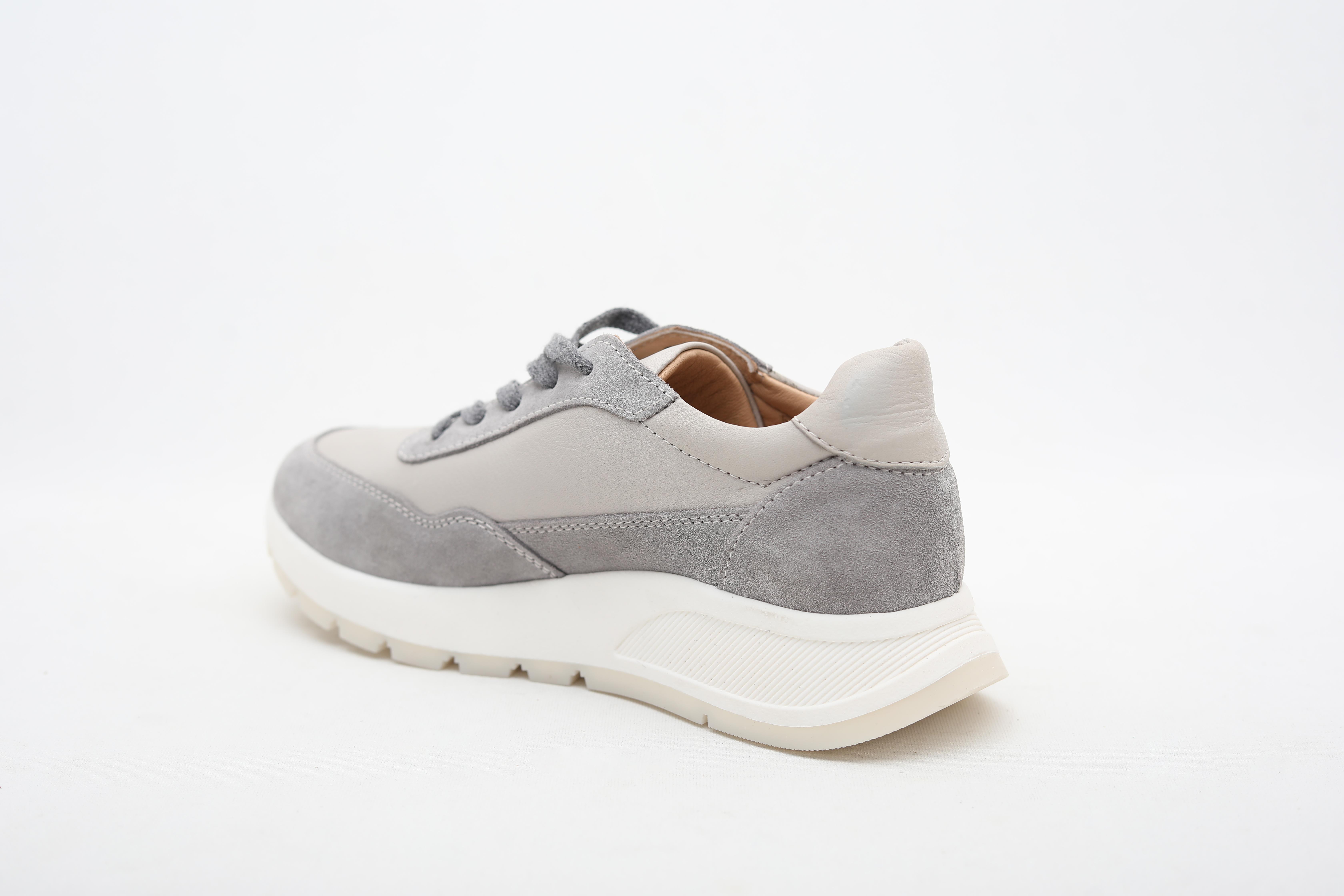 Hakiki Deri Gri Kadın Sneaker