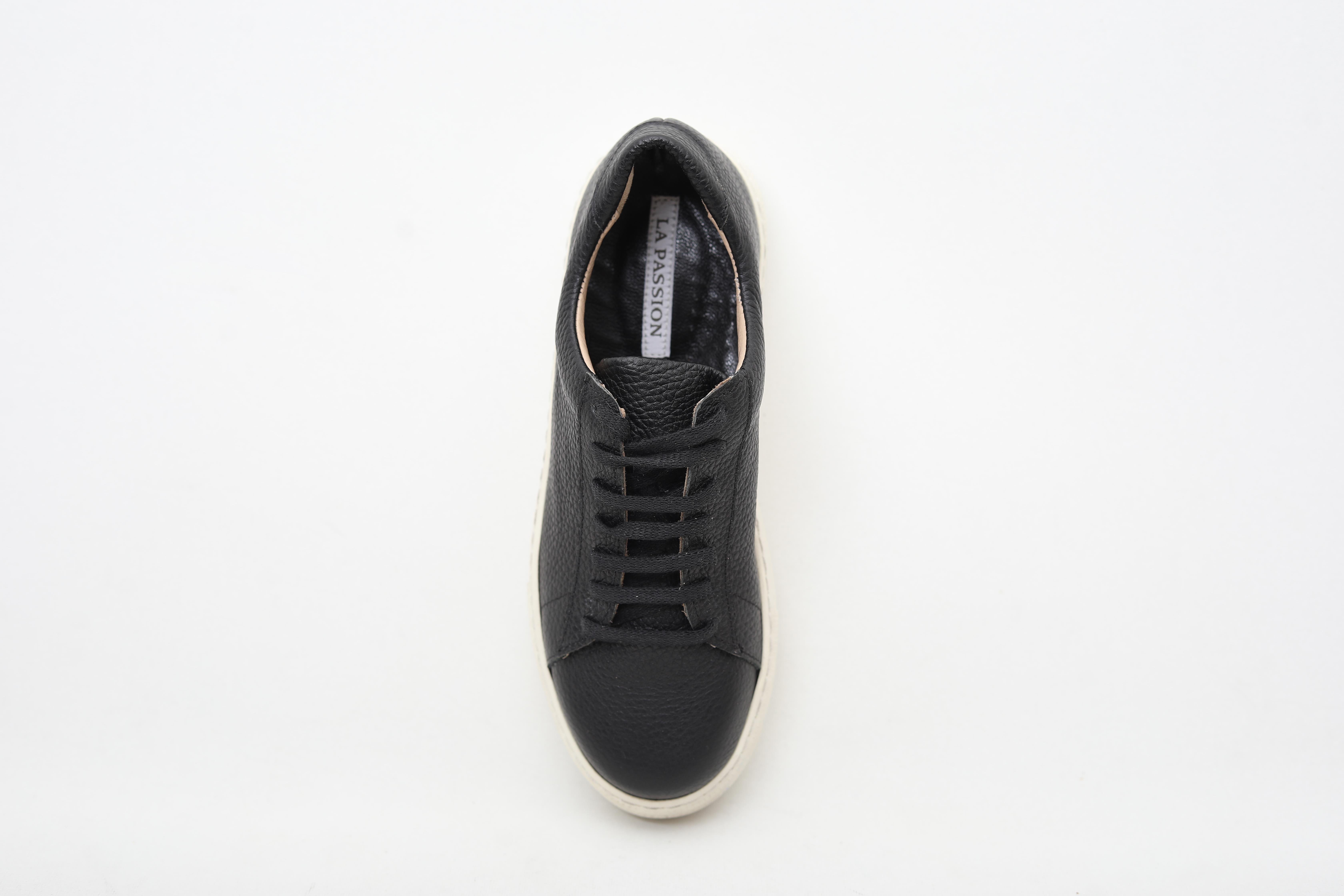Deri Siyah Kadın Sneaker