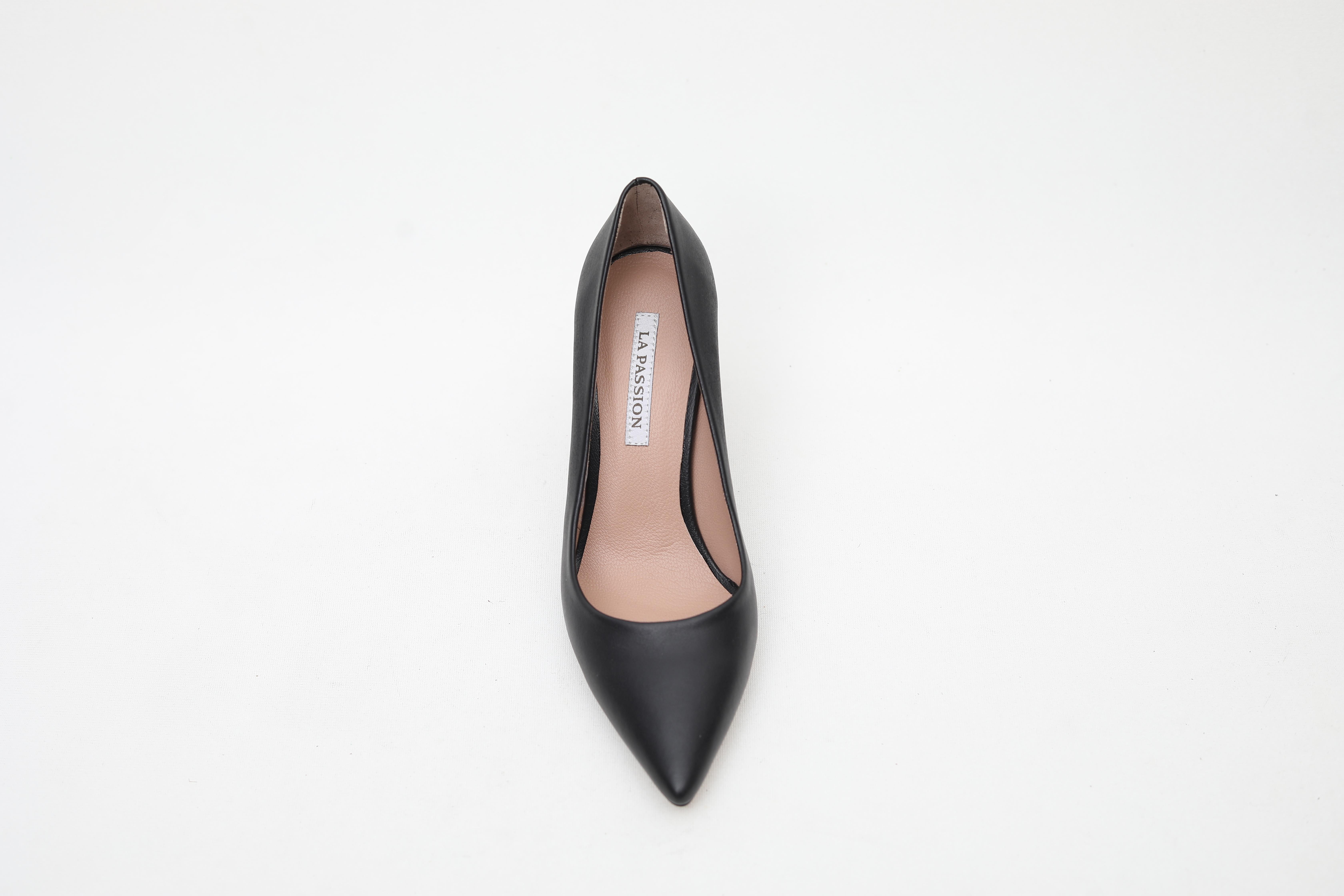 Deri Siyah Kadın Stiletto