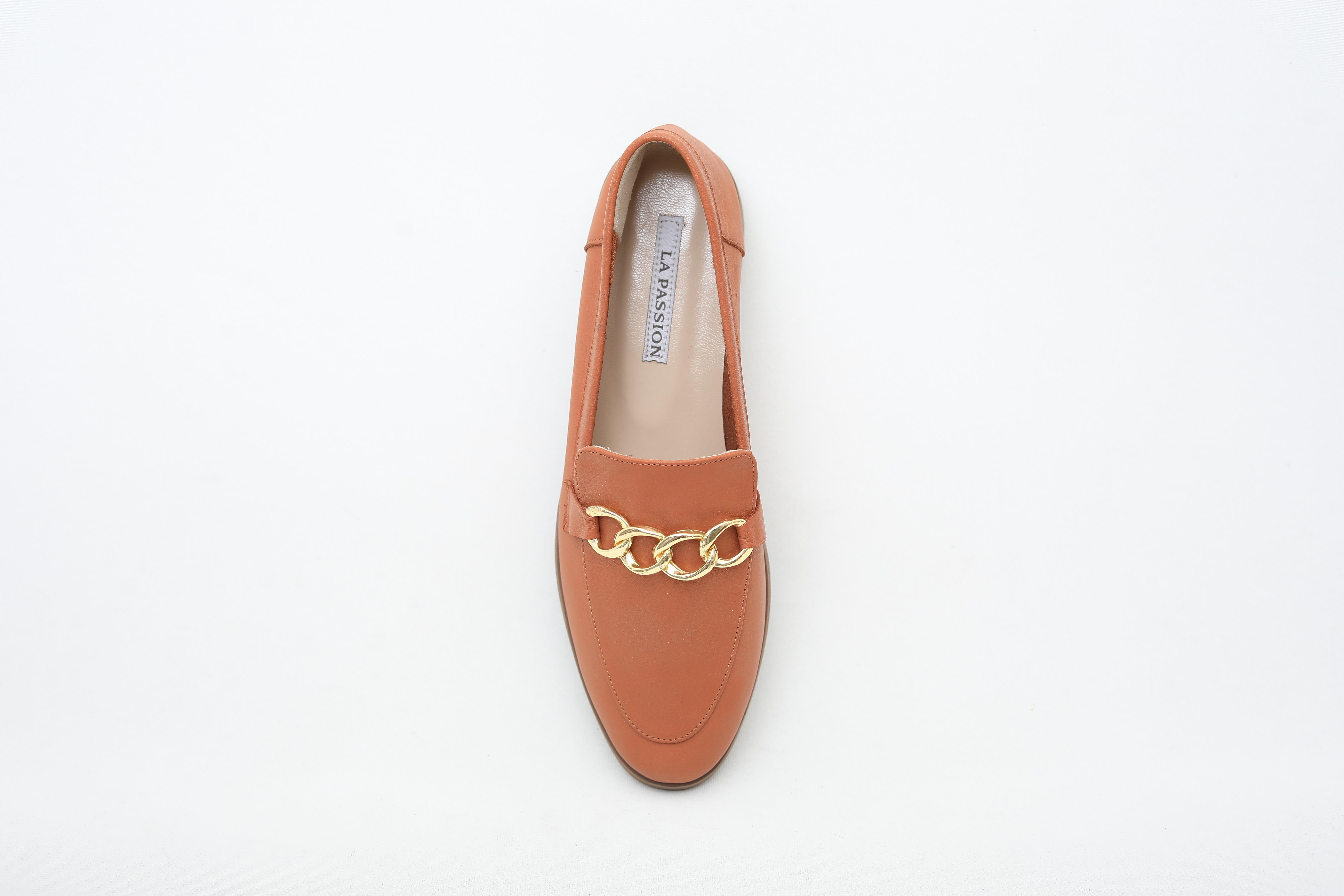 Zincirli Hakiki Deri Taba Kadın Loafer