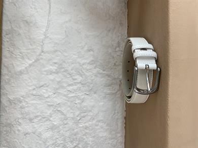 Beyaz Hakiki Deri Kemer 3 Cm