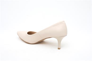 Hakiki Deri Ekru Kadın Stiletto
