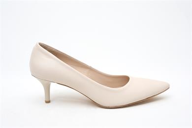 Hakiki Deri Ekru Kadın Stiletto