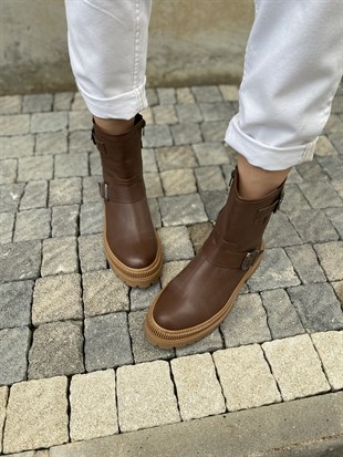 Floter Hakiki Deri Tokalı Fındık Kadın Bot