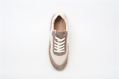 Hakiki Deri Bej Kahverengi Kadın Sneaker