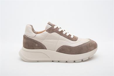 Hakiki Deri Bej Kahverengi Kadın Sneaker