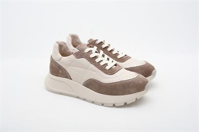 Hakiki Deri Bej Kahverengi Kadın Sneaker
