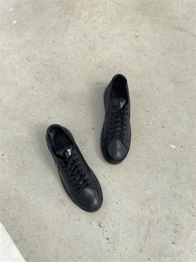 Hakiki Deri Siyah Kadın Sneaker