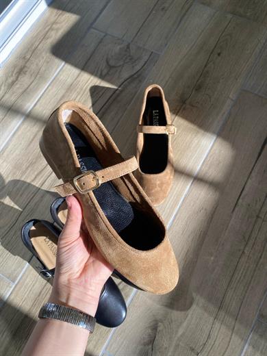 hakiki süet deri kuşaklı zara model sigarro kadın babet