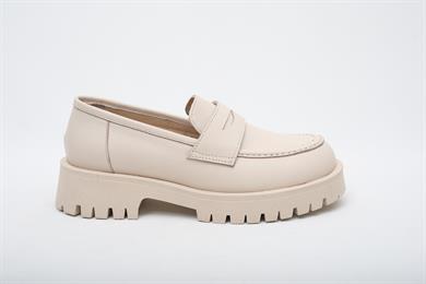 Kalın Taban Krem Kadın Loafer