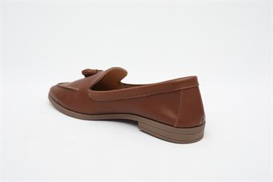 Püsküllü Hakiki Deri Kahve Kadın Loafer