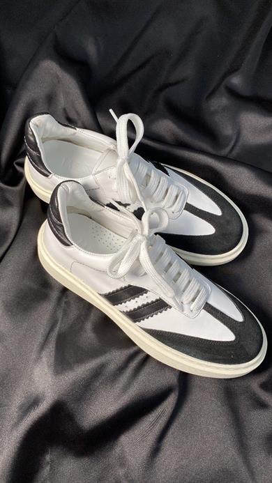 Bağcıklı Siyah Beyaz Kadın Sneaker