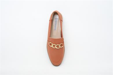 Zincirli Hakiki Deri Taba Kadın Loafer