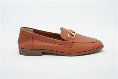 Zincirli Hakiki Deri Taba Kadın Loafer