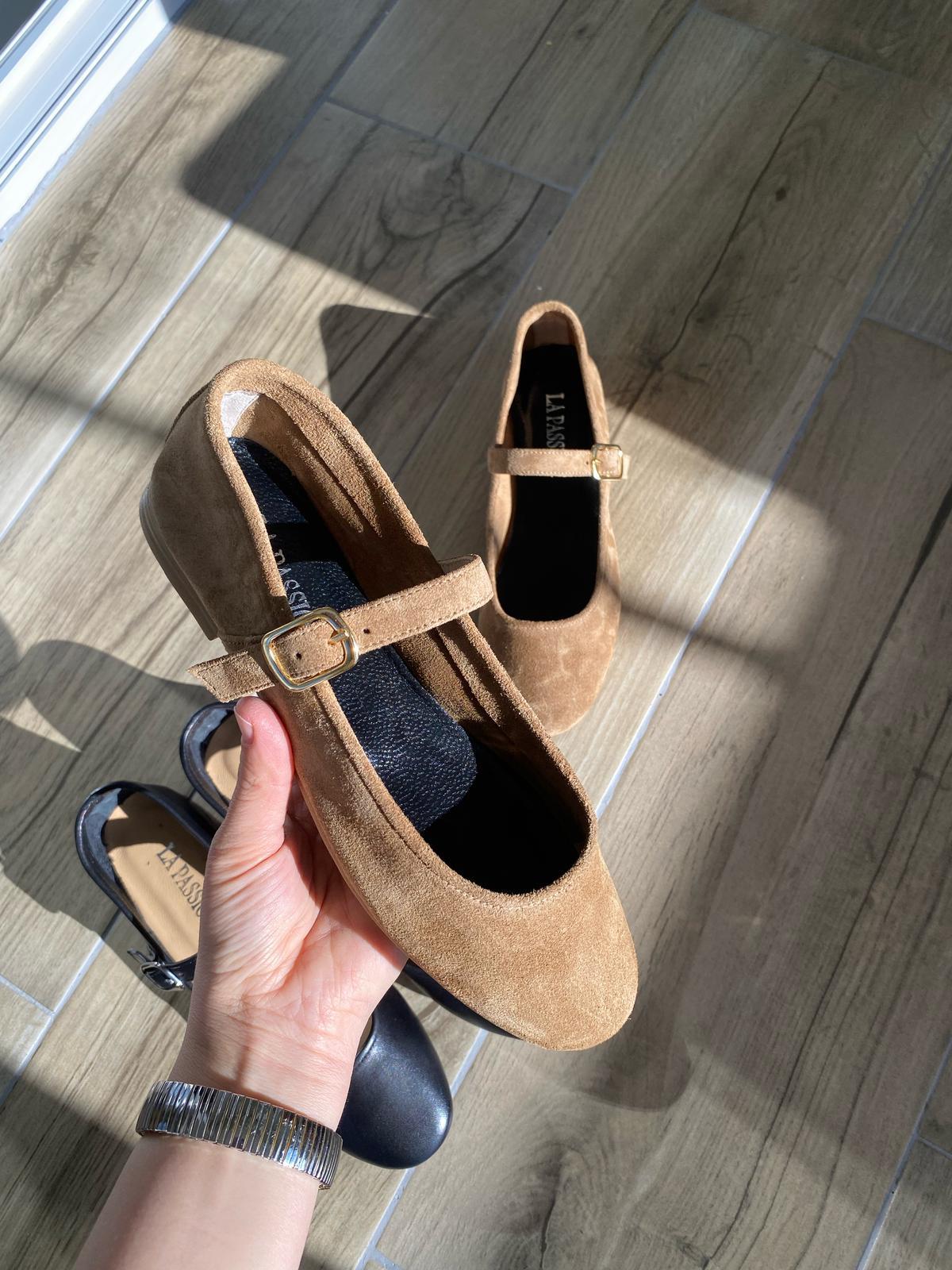 hakiki süet deri kuşaklı zara model sigarro kadın babet