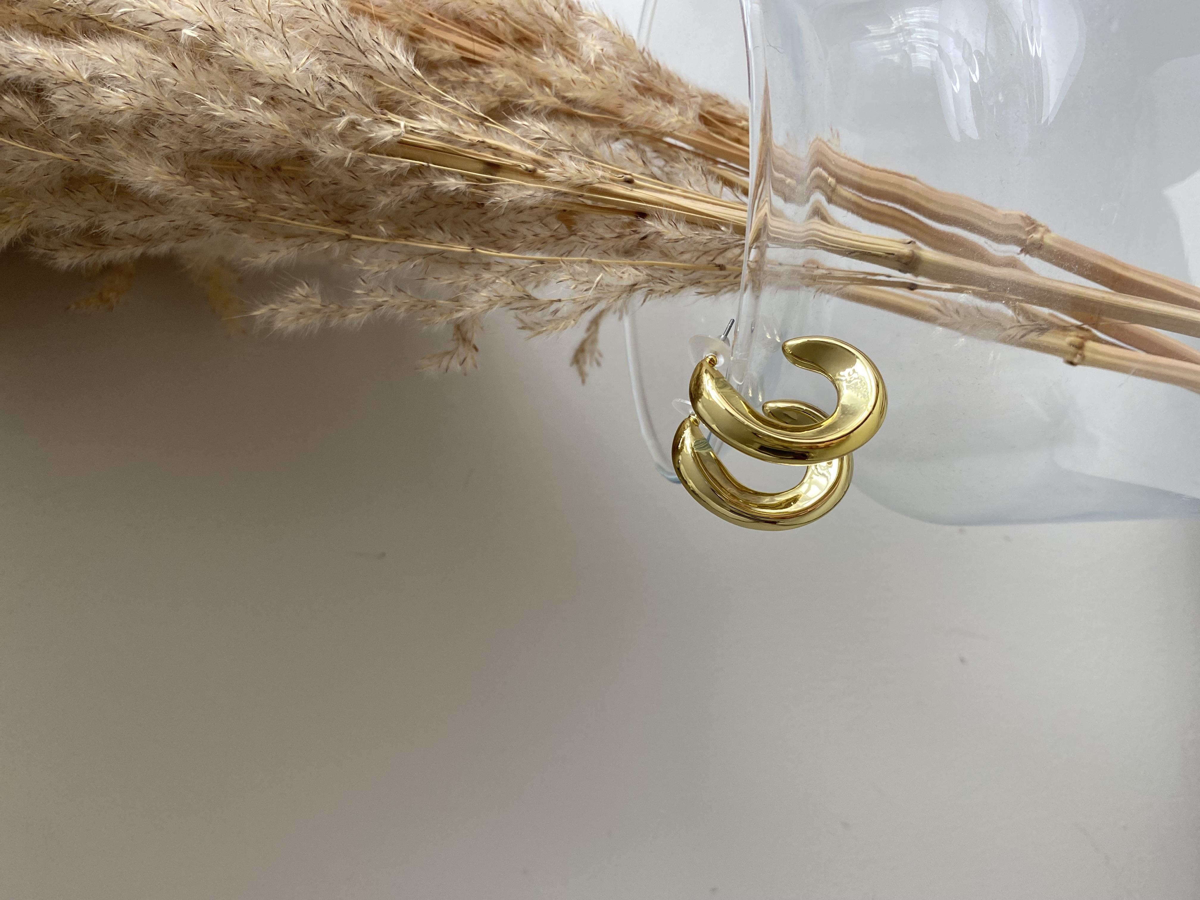 OVAL İÇİ BOŞ GOLD KÜPE