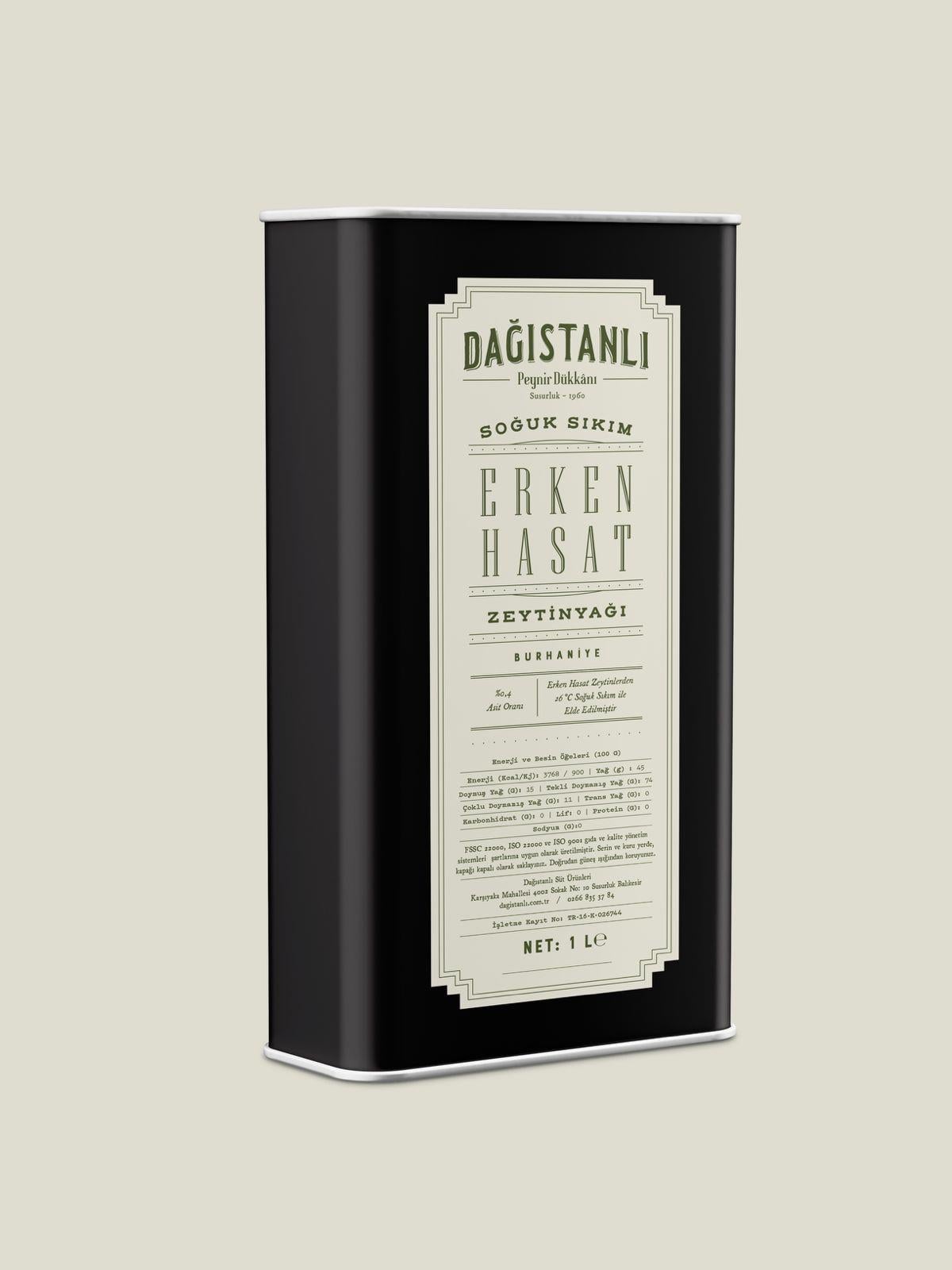 Taş Baskı Soğuk Sıkım Zeytinyağı 1 lt.