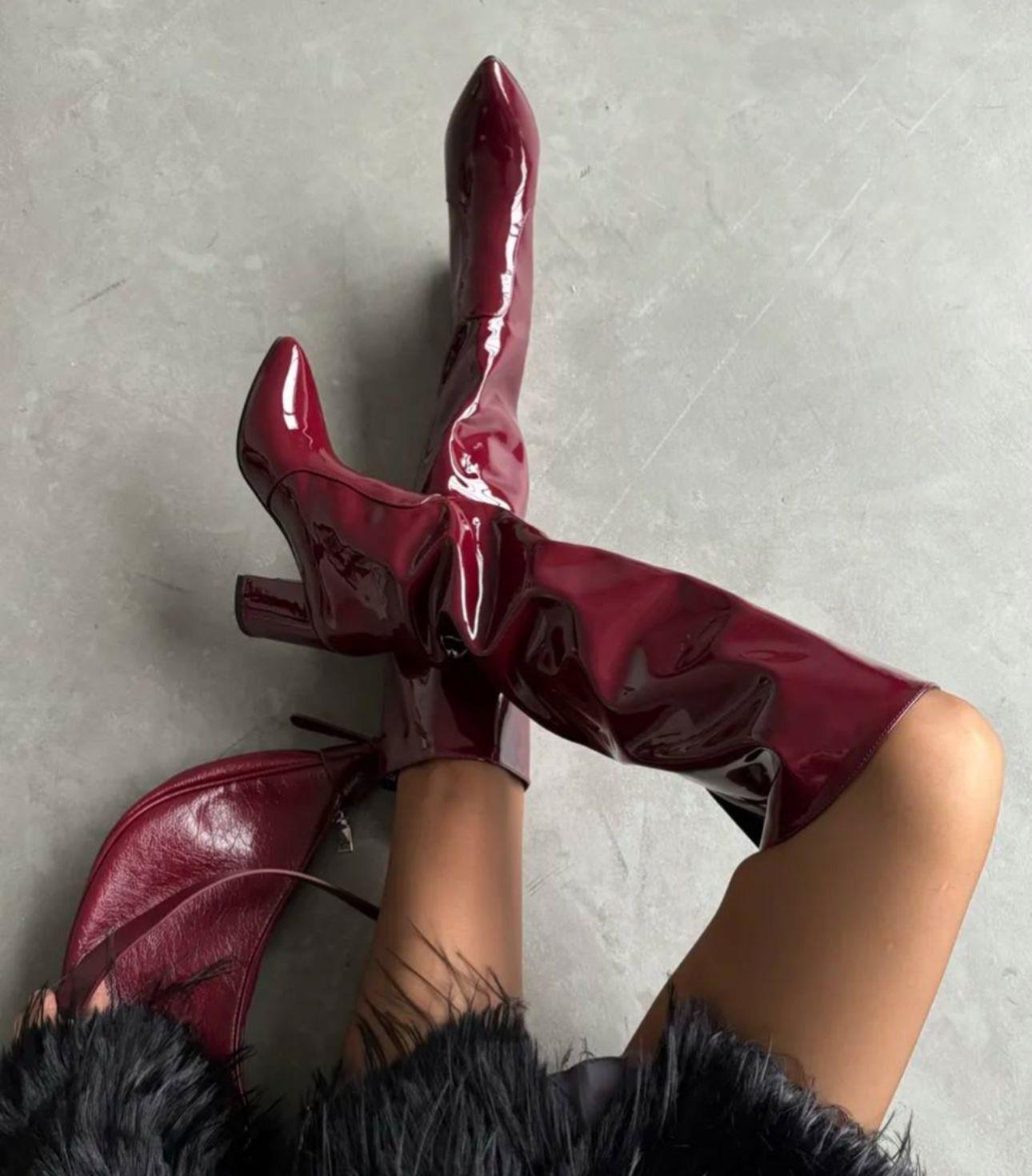 Bonny Bordo Rugan Çizme 
