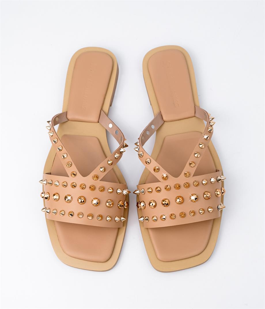 Pucino Ten Gold Trok Detaylı Terlik