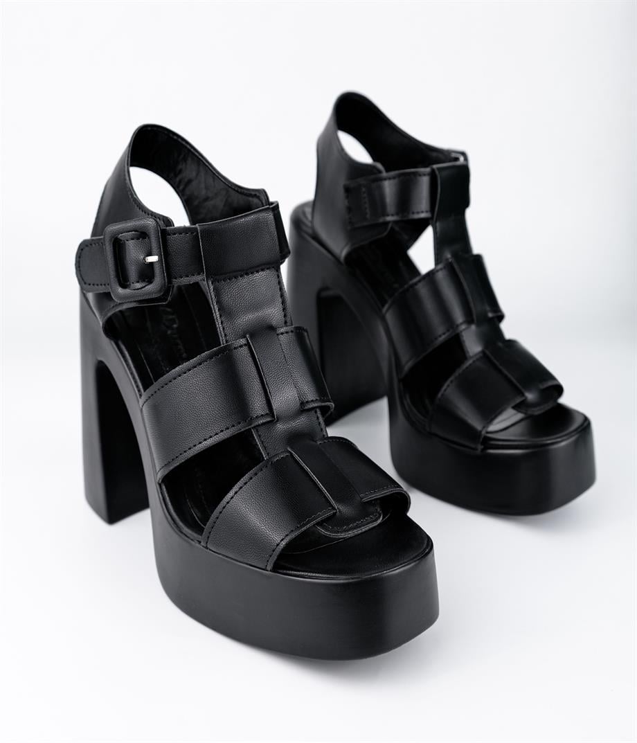 Ursula Siyah Platformlu Sandalet 
