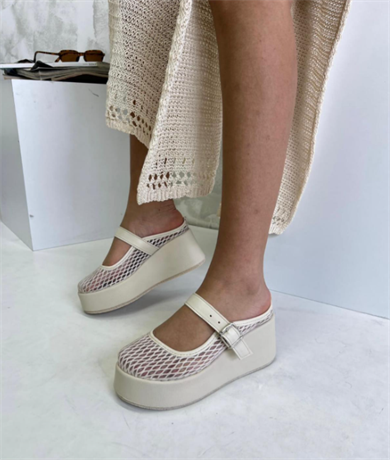 Sion Beyaz File Detaylı Sandalet