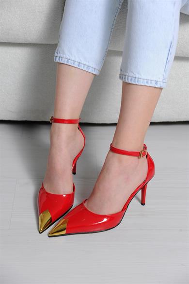 Vanessa Kırmızı Sivri Burun Stiletto Sandalet