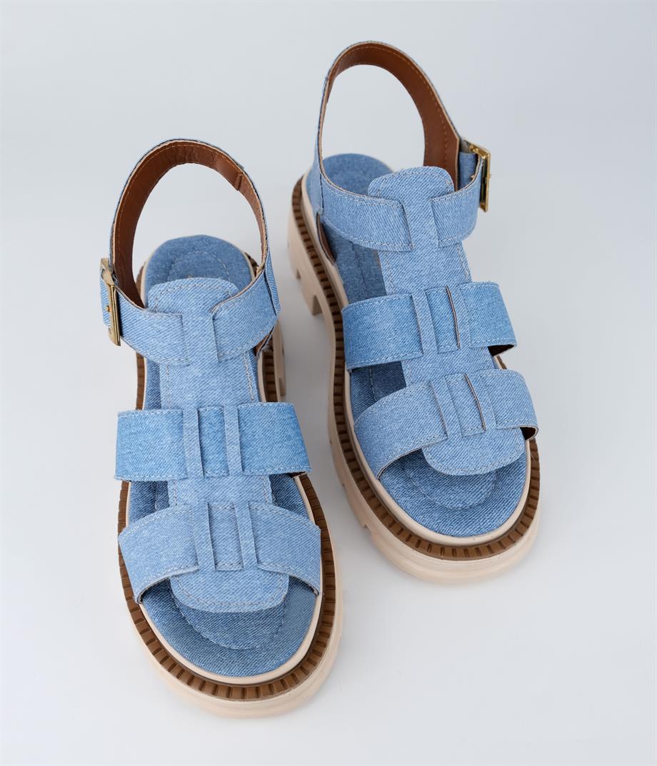 Akira Buz Mavisi Denim Sandalett 