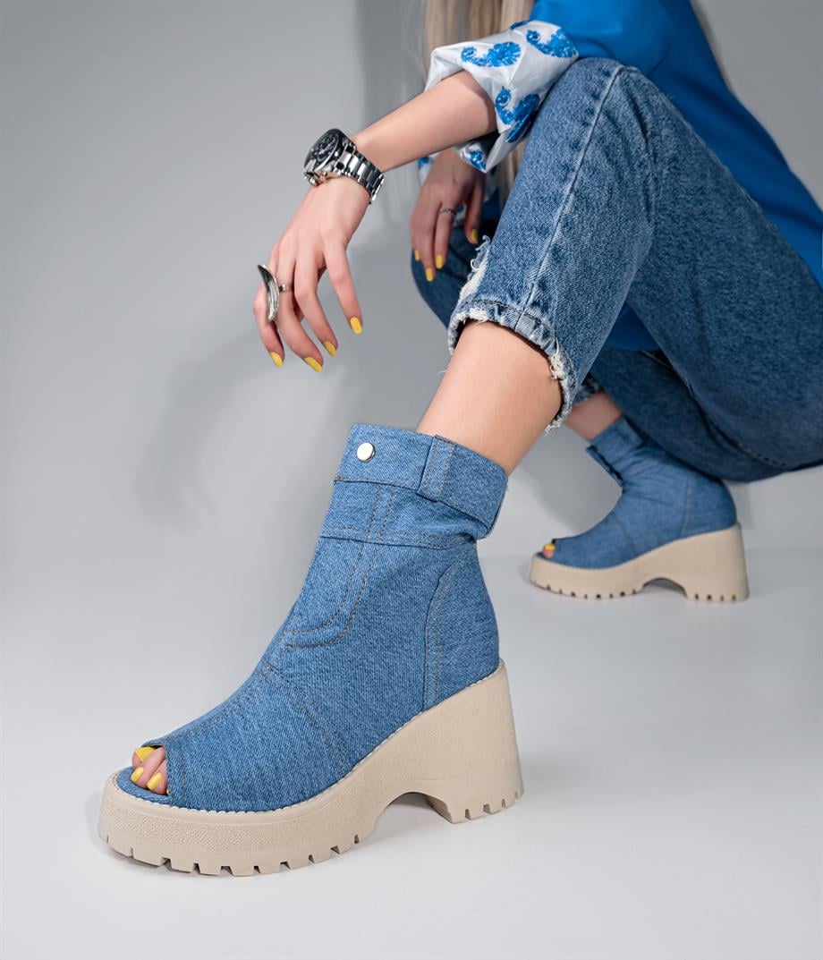 ALİCE Jean Nude Taban Sandalet